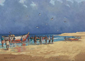Andre de Beer; Bringing in the Boats