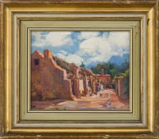 Hugo Naudé; Straat-toneel in Worcester (Street Scene in Worcester)