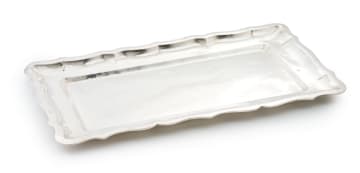 A Hungarian silver tray, maker's mark BS or 8S in a heart, 800 standard, c.1937-1966