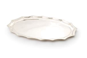 An Austro-Hungarian silver tray, makers mark BS or 8S in a heart, 800 standard, c.1872-1922