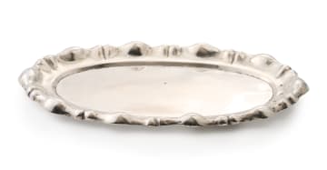 A Hungarian silver tray, maker's mark WS in a rectangle, 800 standard, c.1937-1966