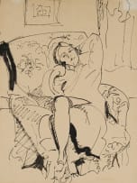 Maud Sumner; Figure in a Floral Armchair