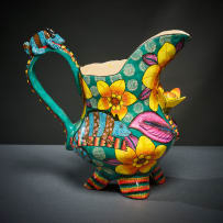 Ardmore Ceramic Studio; Chameleon and flower jug