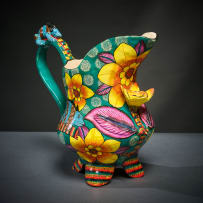 Ardmore Ceramic Studio; Chameleon and flower jug