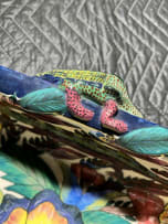 Ardmore Ceramic Studio; Flower and crocodile square dish