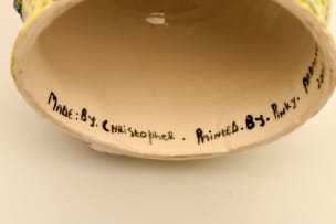 Ardmore Ceramic Studio; Stemmed giraffe and cricket bowl with handles