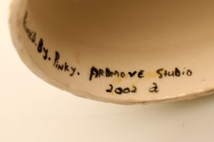 Ardmore Ceramic Studio; Stemmed giraffe and cricket bowl with handles