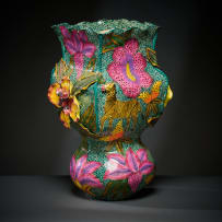 Ardmore Ceramic Studio; Zebra and flower vase