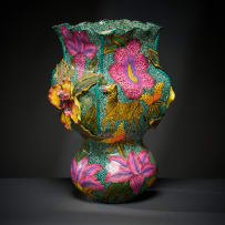 Ardmore Ceramic Studio; Zebra and flower vase