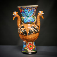 Ardmore Ceramic Studio; Hoopoe and flower vase