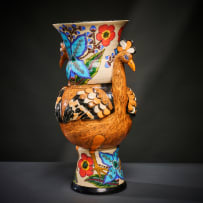 Ardmore Ceramic Studio; Hoopoe and flower vase