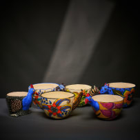 Ardmore Ceramic Studio; Set of six animal bowls