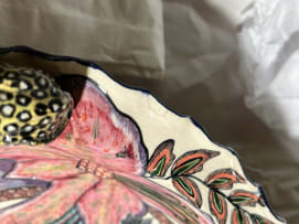 Ardmore Ceramic Studio; Serving dish with leopard and flowers