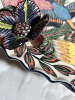 Ardmore Ceramic Studio; Serving dish with leopard and flowers