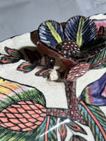 Ardmore Ceramic Studio; Serving dish with leopard and flowers