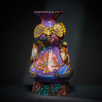 Ardmore Ceramic Studio; Elephant and monkey vase