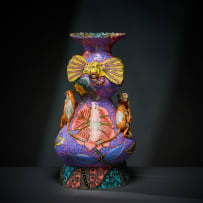 Ardmore Ceramic Studio; Elephant and monkey vase