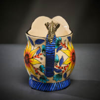 Ardmore Ceramic Studio; Zebra milk jug with yellow flowers