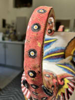 Ardmore Ceramic Studio; Orange elephant vase with handles