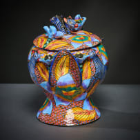 Ardmore Ceramic Studio; Blue zebra and flower tureen