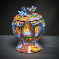 Ardmore Ceramic Studio; Blue zebra and flower tureen