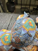 Ardmore Ceramic Studio; Blue zebra and flower tureen