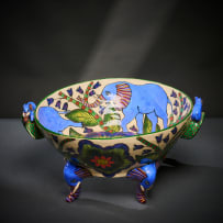 Ardmore Ceramic Studio; Blue elephant bowl