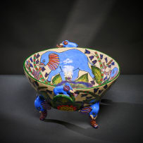 Ardmore Ceramic Studio; Blue elephant bowl