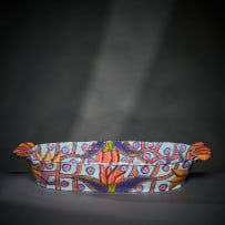Ardmore Ceramic Studio; Chameleon and flower platter