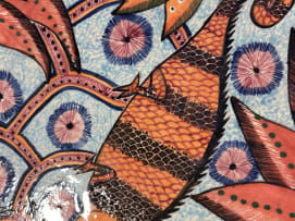 Ardmore Ceramic Studio; Chameleon and flower platter