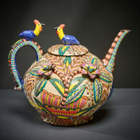 Ardmore Ceramic Studio; Guineafowl and flower teapot