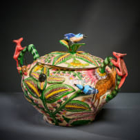 Ardmore Ceramic Studio; Jackal, antelope and bird tureen