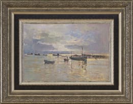 Errol Boyley; Knysna Coastal Scene with Boats