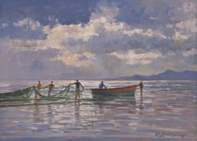 Roelof Rossouw; Fishermen, Muizenberg