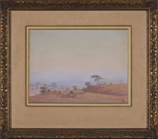Willem Hermanus Coetzer; Landscape with Distant Mountains