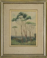 Willem Hermanus Coetzer; Landscape with Trees and Distant Ocean