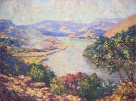 Edward Roworth; Mountainous Landscape with River