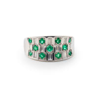 Emerald and diamond ring