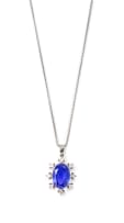 Tanzanite and diamond pendant
