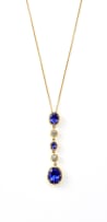 Tanzanite and diamond drop pendant
