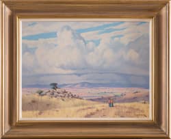 Willem Hermanus Coetzer; Landscape with Figures along a Pathway