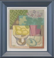 Stanley Pinker; Untitled (Still Life with Lemons, a Potted Violet and Two Abalone Shells)