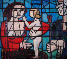 Erik Laubscher; Young Family (recto); Construction (verso)