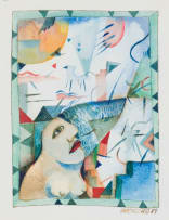 Hannetjie de Clercq; Portrait with Geometric Shapes