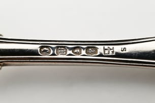 An assembled set of King's pattern silver cutlery set, various makers, London, 1828-1874