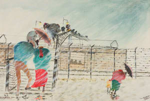 John Koenakeefe Mohl; Rainstorm on the Bridge, in Soweto (S.A)