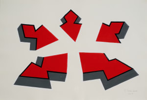 Joachim Schönfeldt; Abstract Shapes in Red and Grey, from The Model Men series