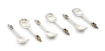 A set of six The Castle of Good Hope silver spoons, The Heritage Collections, South Africa, 1979
