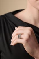 A stack of diamond rings