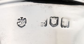 A pair of Victorian silver salts, maker's mark worn, Birmingham, 1893